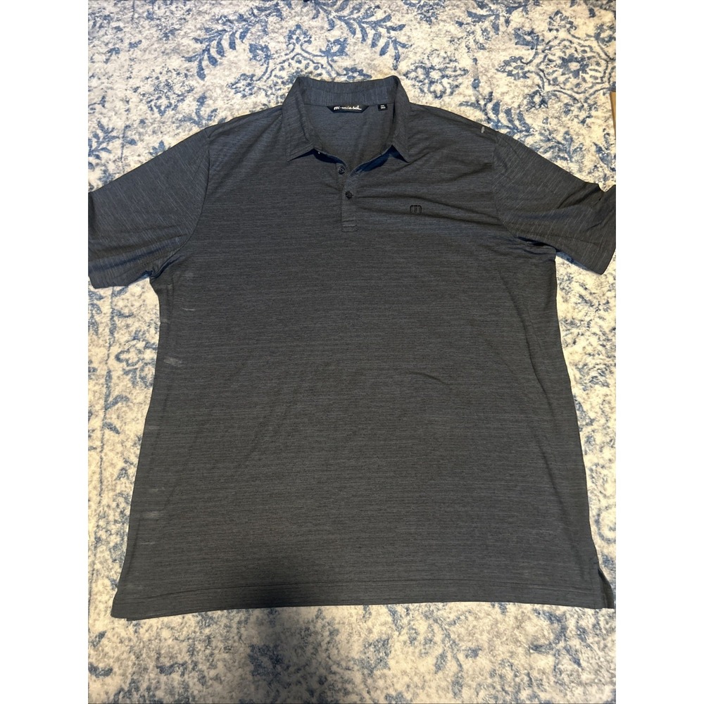 TravisMathew Polo Shirt Mens 3XL Gray Heather Golf Performance Short Sleeve